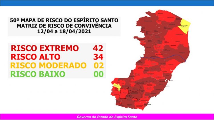 Governo divulga novo Mapa de Risco para o Espírito Santo
