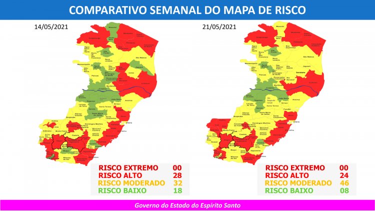 Governo do Espírito Santo divulga novo Mapa de Risco Covid-19