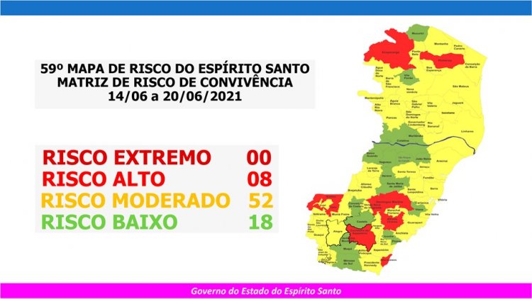 Governo do Espírito Santo anuncia o 59º Mapa de Risco Covid-19