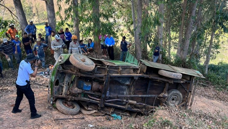Caminhonete tomba e mata trabalhador rural em Iúna, no Sul do estado
