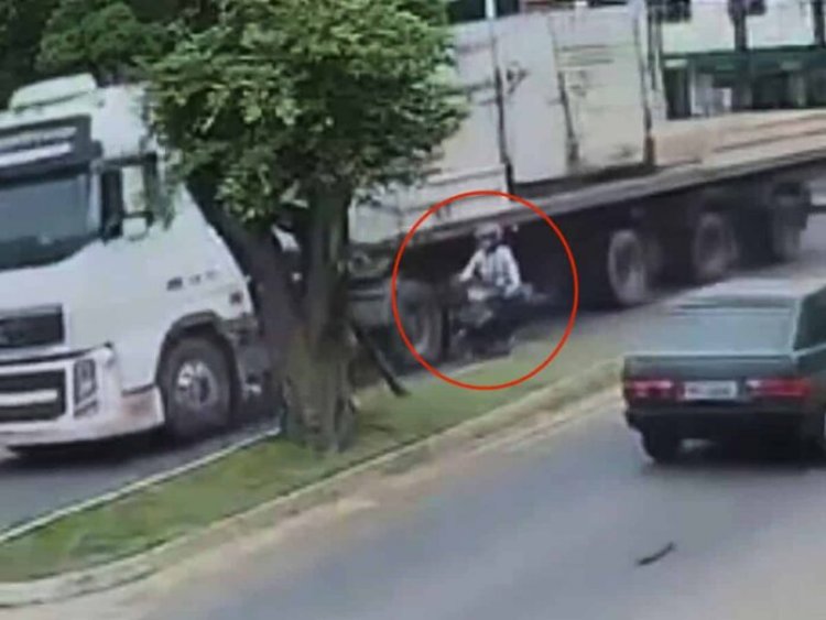 Vídeo mostra mulher quase sendo atingida por roda de carreta em Nova Venécia